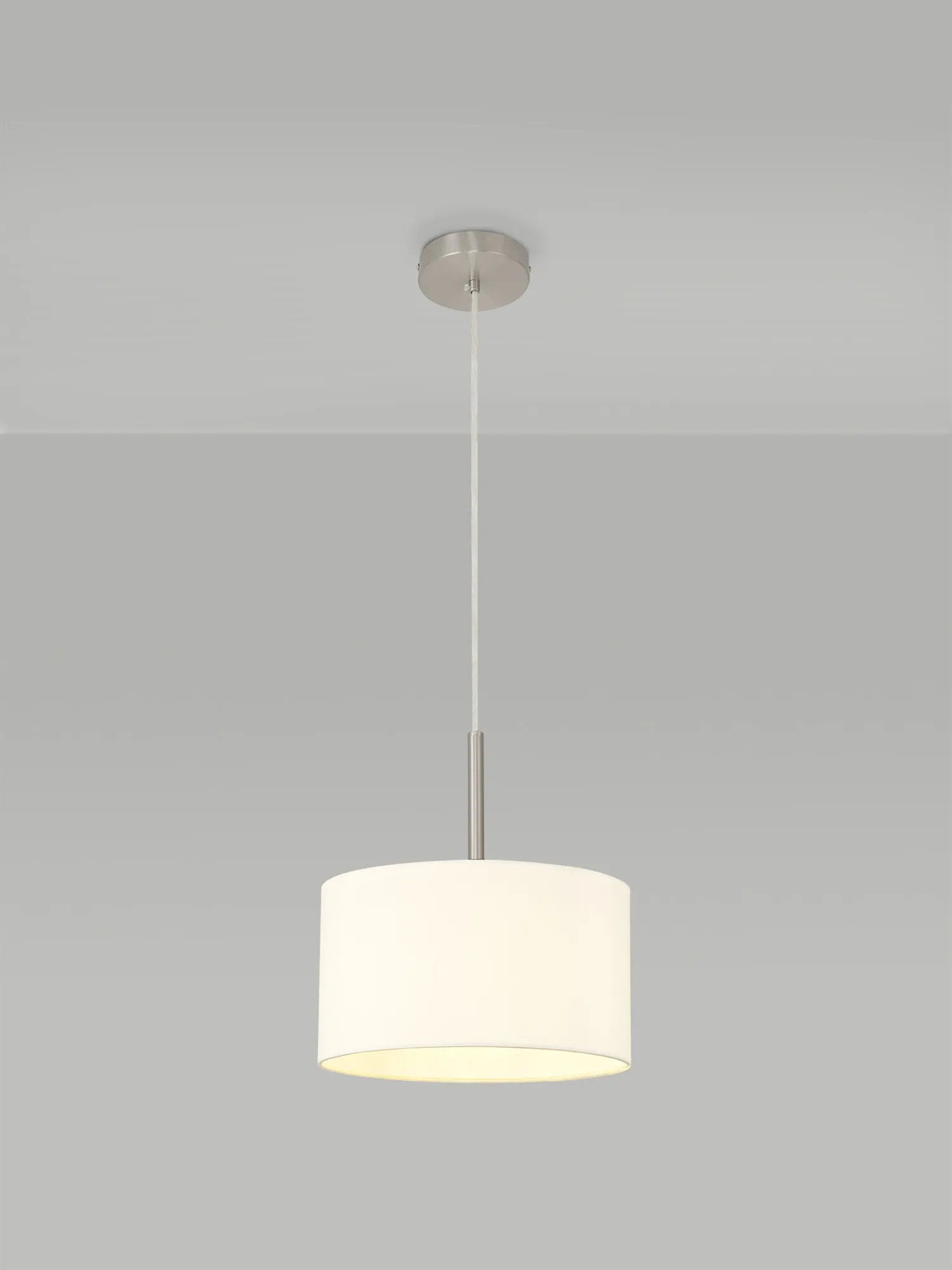 Baymont 30cm Pendant 1 Light Satin Nickel; Ivory Pearl DK0279  Deco Baymont SN IV